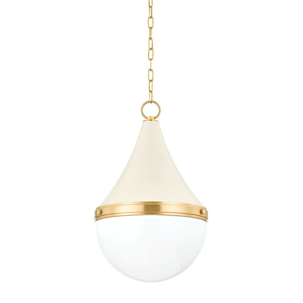Mitzi Canada - One Light Pendant - Ciara - Aged Brass/Soft Cream- Union Lighting Luminaires Decor