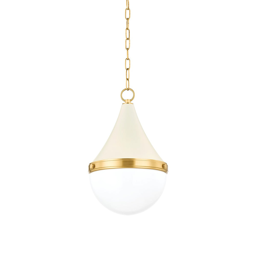 Mitzi Canada - One Light Pendant - Ciara - Aged Brass/Soft Cream- Union Lighting Luminaires Decor