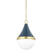 Mitzi Canada - One Light Pendant - Ciara - Aged Brass/Soft Navy- Union Lighting Luminaires Decor