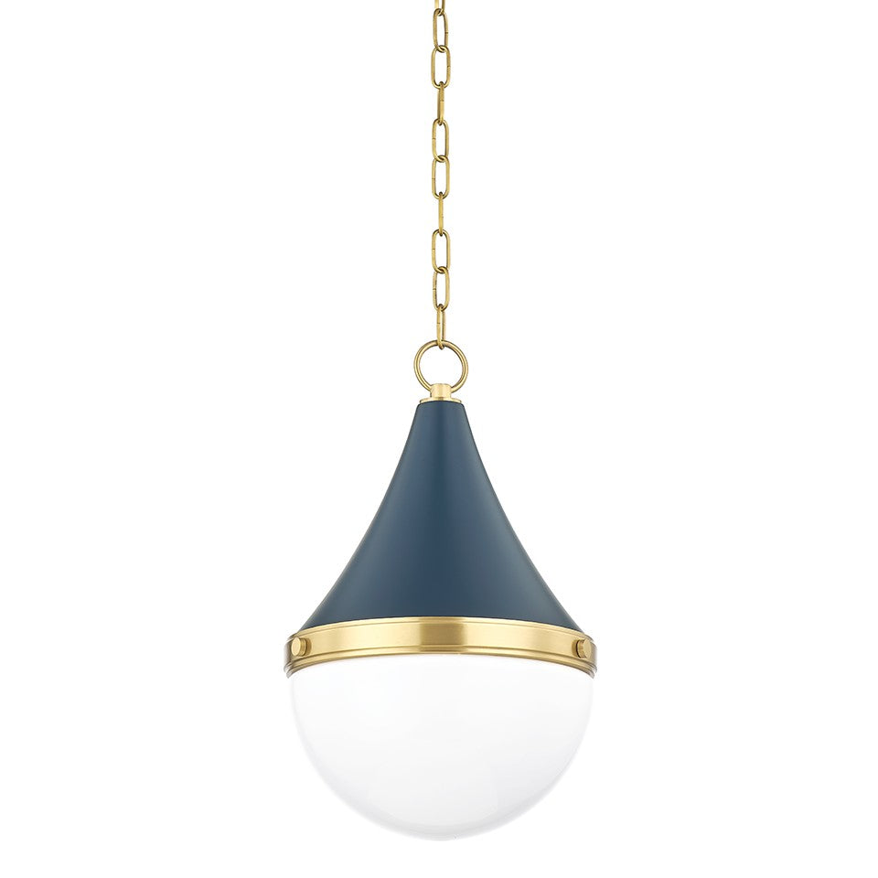 Mitzi Canada - One Light Pendant - Ciara - Aged Brass/Soft Navy- Union Lighting Luminaires Decor