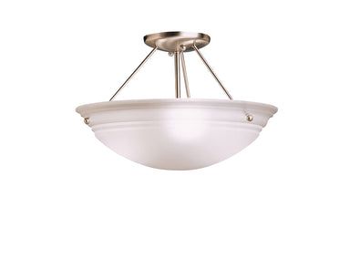 Kichler Canada - Three Light Semi Flush Mount - Cove Molding Top Glass - Brushed Nickel- Union Lighting Luminaires Decor