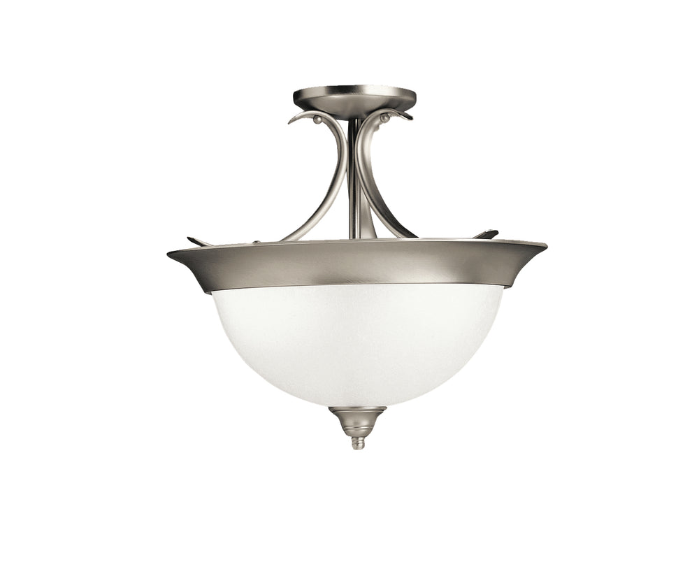 Kichler Canada - Three Light Semi Flush Mount - Dover - Brushed Nickel- Union Lighting Luminaires Decor