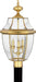 Quoizel - Three Light Outdoor Post Lantern - Newbury - Polished Brass- Union Lighting Luminaires Decor