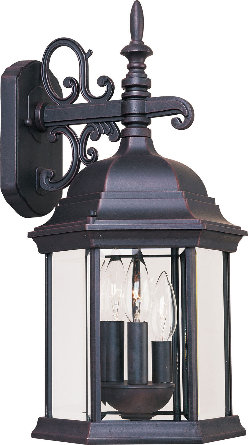 Maxim - Three Light Outdoor Wall Lantern - Builder Cast - Empire Bronze- Union Lighting Luminaires Decor