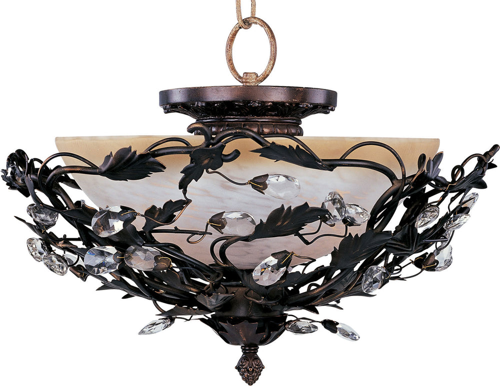 Maxim - Three Light Semi-Flush Mount - Elegante - Oil Rubbed Bronze- Union Lighting Luminaires Decor