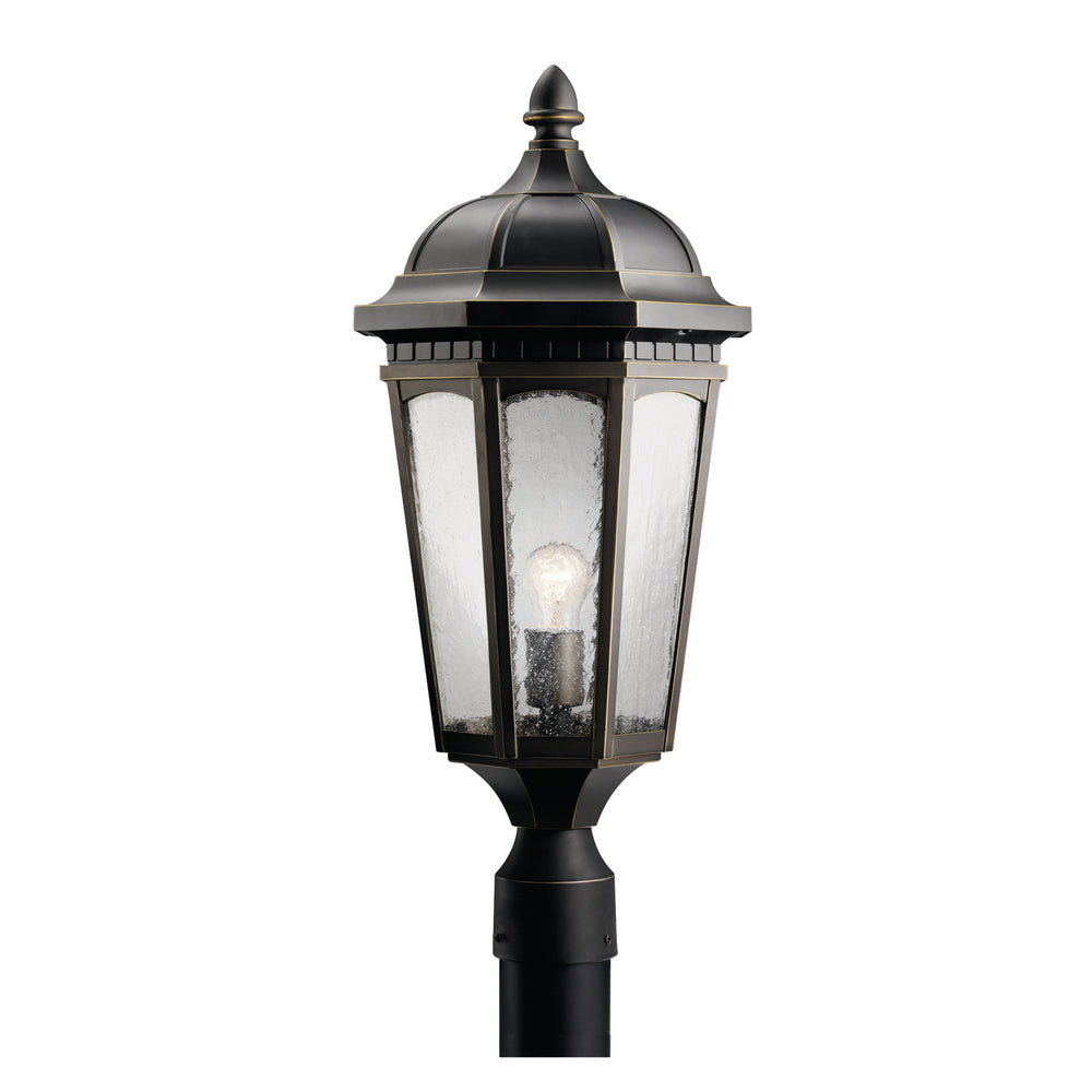 Kichler Canada - One Light Outdoor Post Mount - Courtyard - Rubbed Bronze- Union Lighting Luminaires Decor