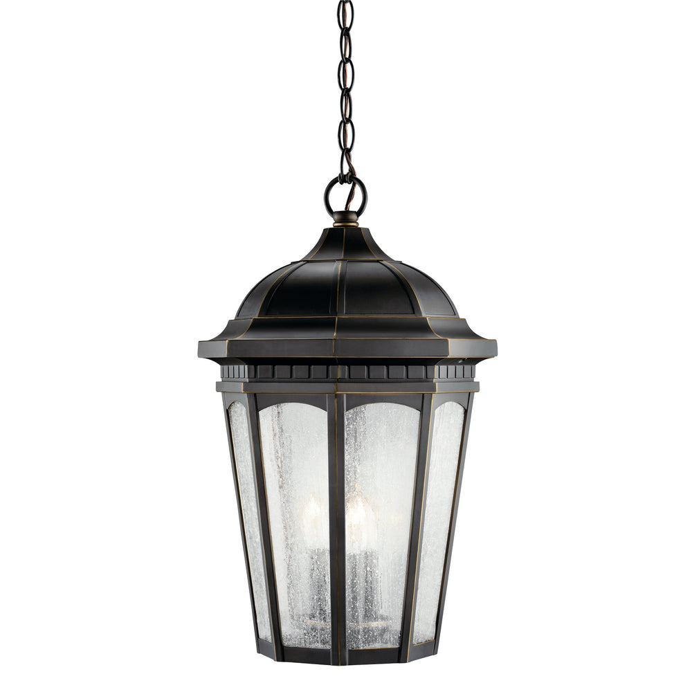 Kichler Canada - Three Light Outdoor Pendant - Courtyard - Rubbed Bronze- Union Lighting Luminaires Decor