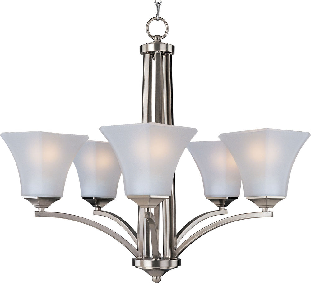 Maxim - Five Light Chandelier - Aurora - Satin Nickel- Union Lighting Luminaires Decor