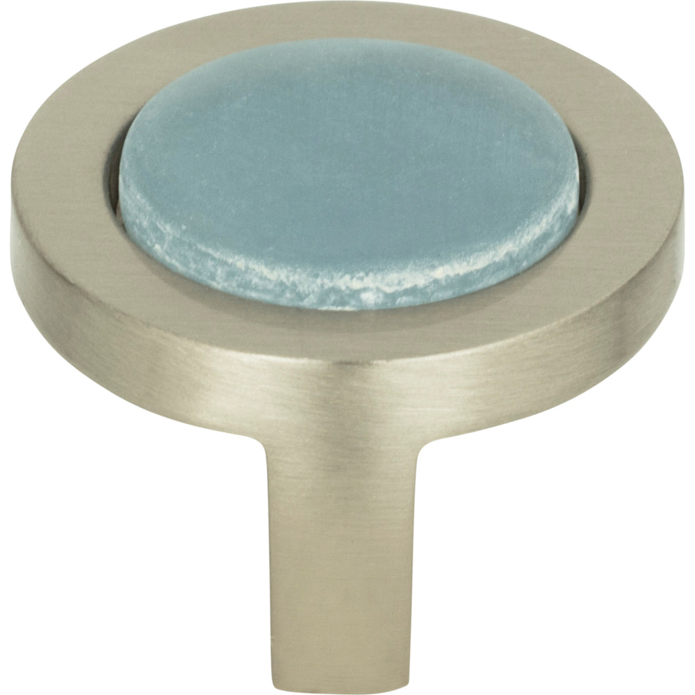 Atlas - Hardware - Spa Blue Round Knob - Brushed Nickel - Union Lighting Luminaires Decor