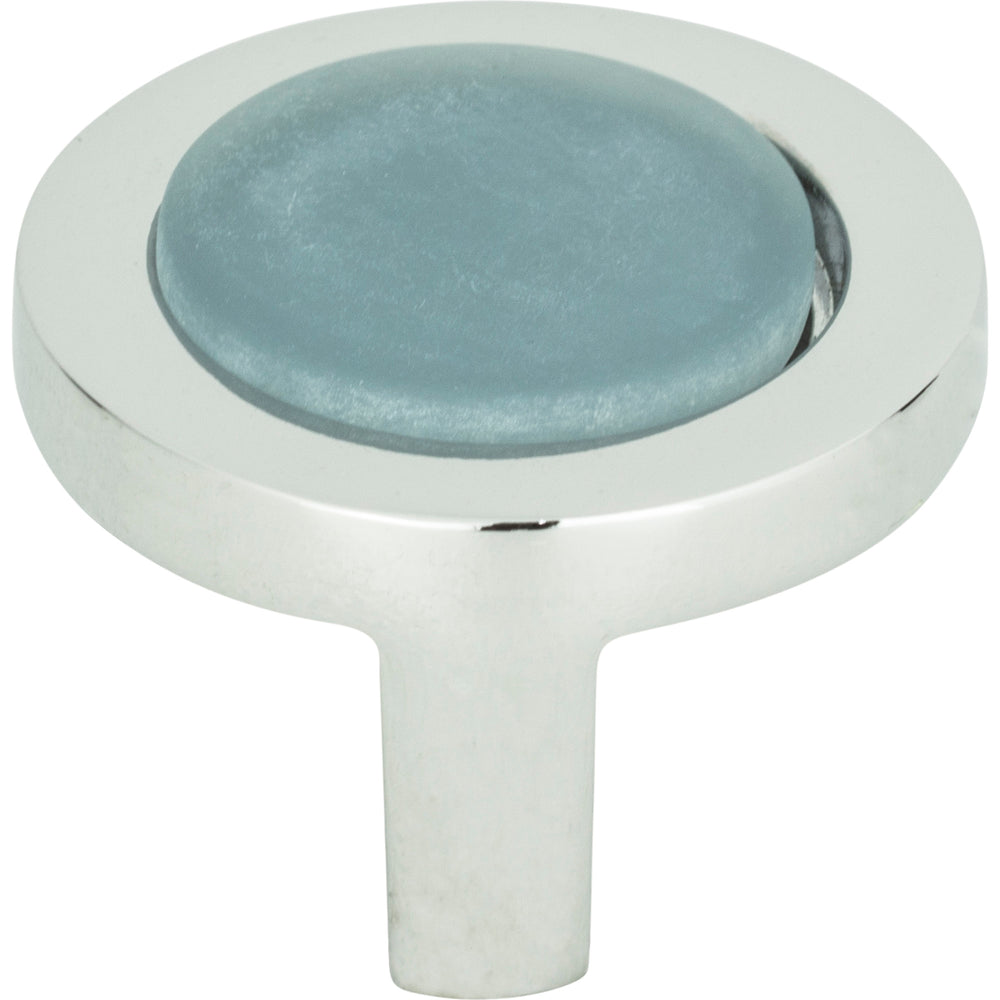 Atlas - Hardware - Spa Blue Round Knob - Polished Chrome - Union Lighting Luminaires Decor