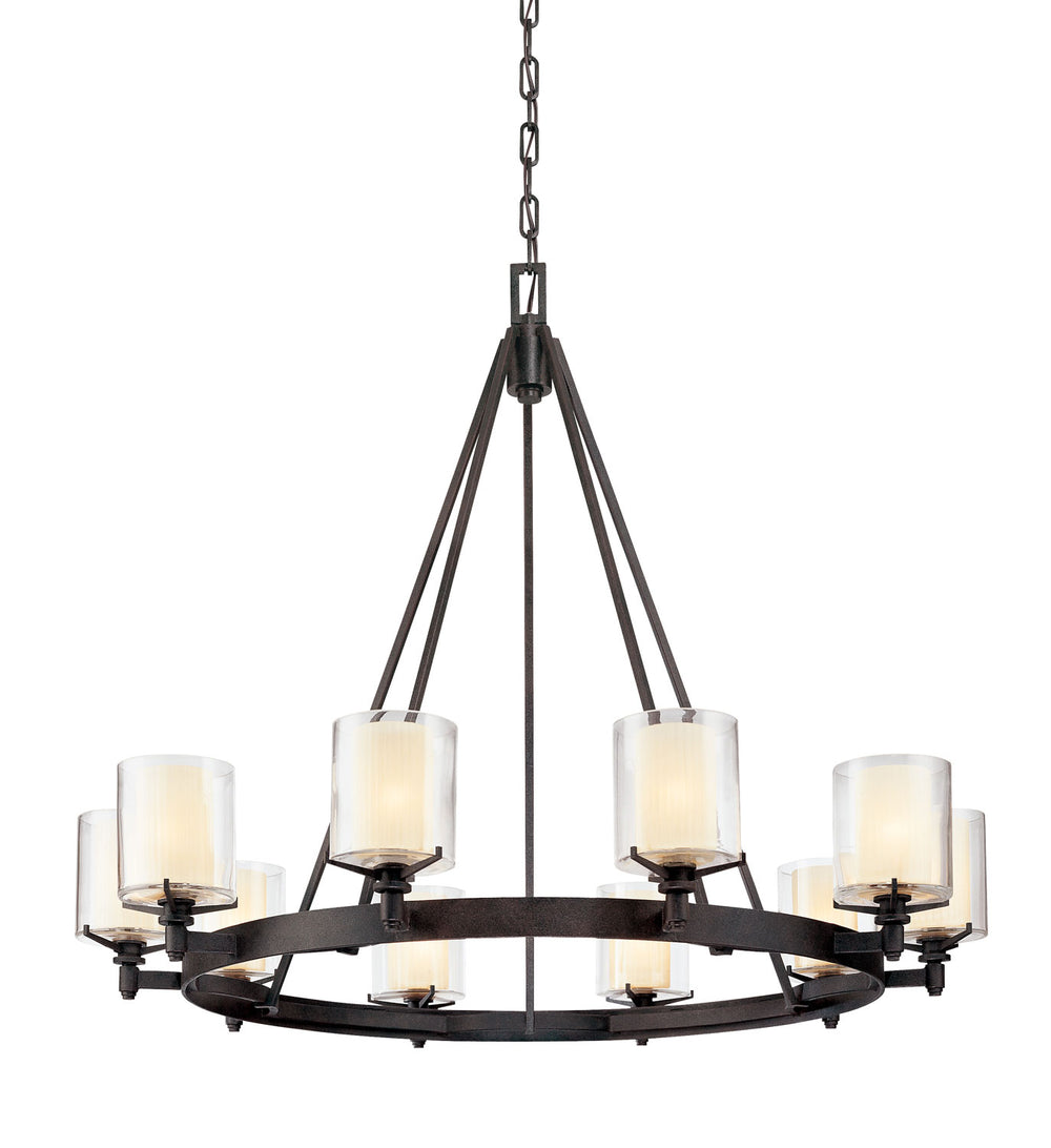 Troy Lighting Canada - Ten Light Chandelier - Arcadia - Textured Iron- Union Lighting Luminaires Decor