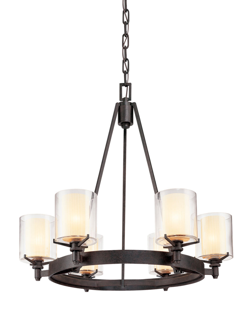 Troy Lighting Canada - Six Light Chandelier - Arcadia - Textured Iron- Union Lighting Luminaires Decor