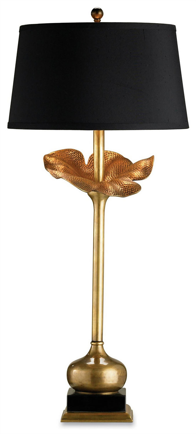 Currey and Company - One Light Table Lamp - Metamorphosis - Antique Brass/Black- Union Lighting Luminaires Decor