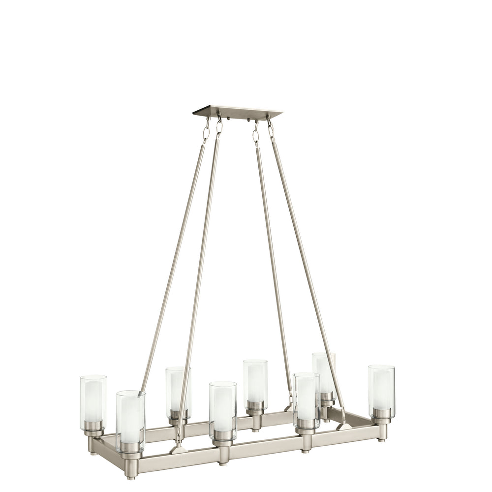 Kichler Canada - Eight Light Linear Chandelier - Circolo - Brushed Nickel- Union Lighting Luminaires Decor