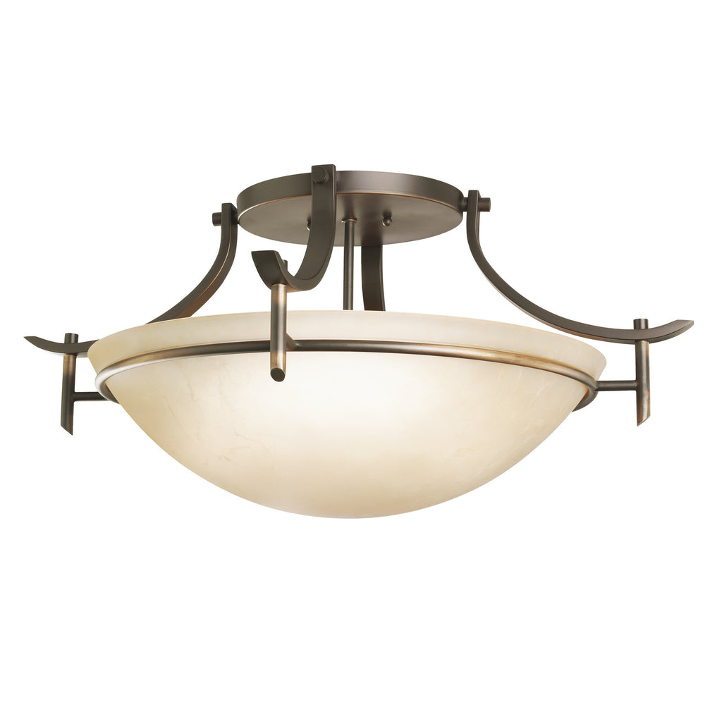 Kichler Canada - Three Light Semi Flush Mount - Olympia - Olde Bronze- Union Lighting Luminaires Decor