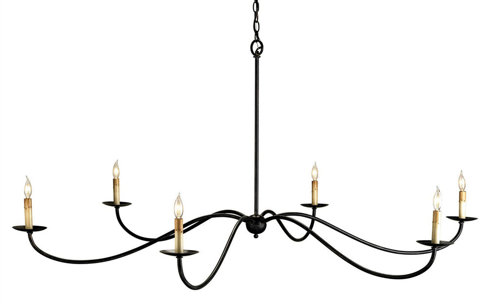 Currey and Company - Six Light Chandelier - Saxon - Zanzibar Black- Union Lighting Luminaires Decor