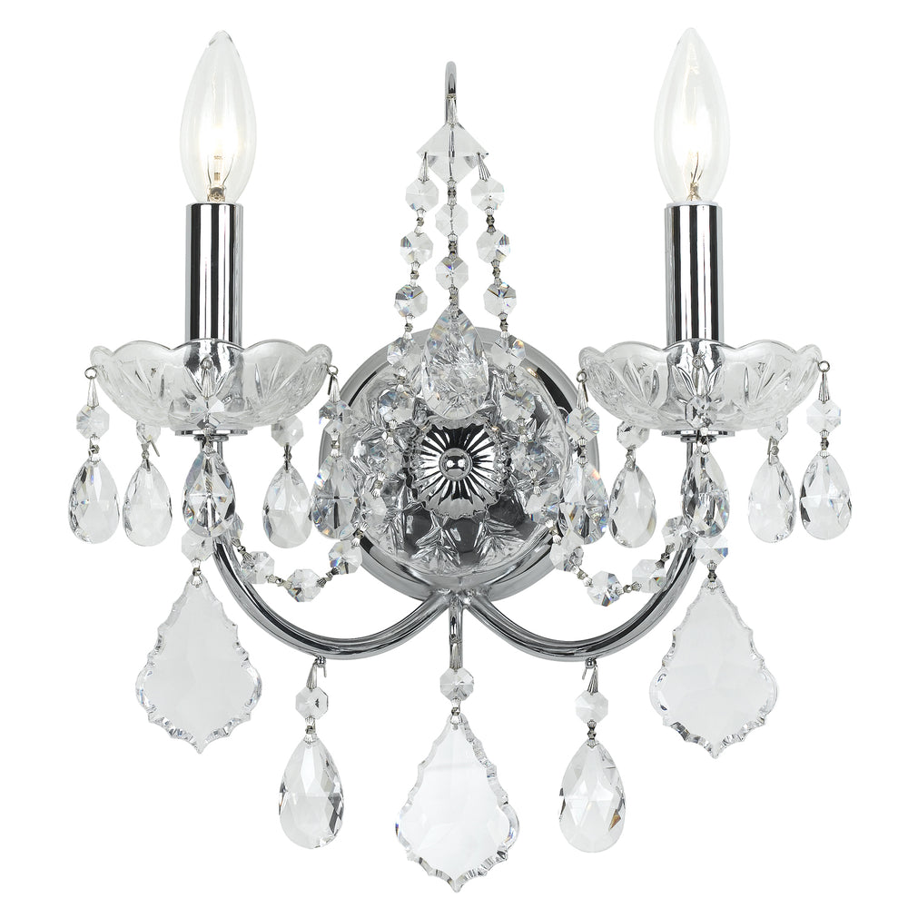 Crystorama - Two Light Wall Sconce - Imperial - Polished Chrome- Union Lighting Luminaires Decor