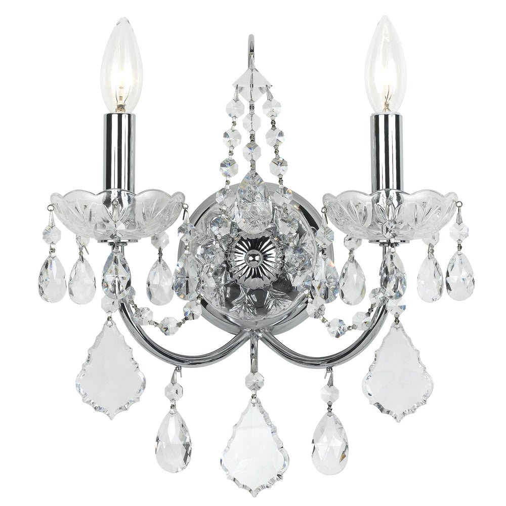 Crystorama - Two Light Wall Sconce - Imperial - Polished Chrome- Union Lighting Luminaires Decor