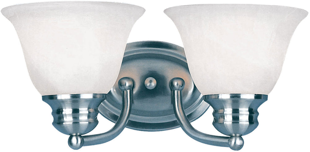 Maxim - Two Light Bath Vanity - Malaga - Satin Nickel- Union Lighting Luminaires Decor