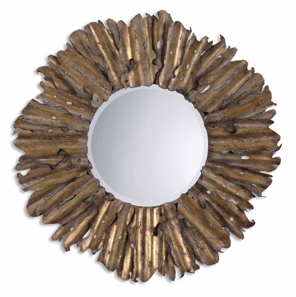 Uttermost - Mirror - Hemani - Antiqued Gold Leaf w/Burnished Edges And A Light Gray- Union Lighting Luminaires Decor