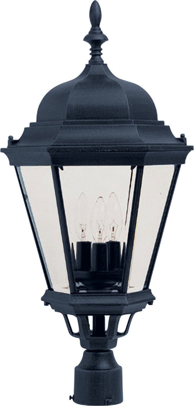 Maxim - Three Light Outdoor Pole/Post Lantern - Westlake - Black- Union Lighting Luminaires Decor