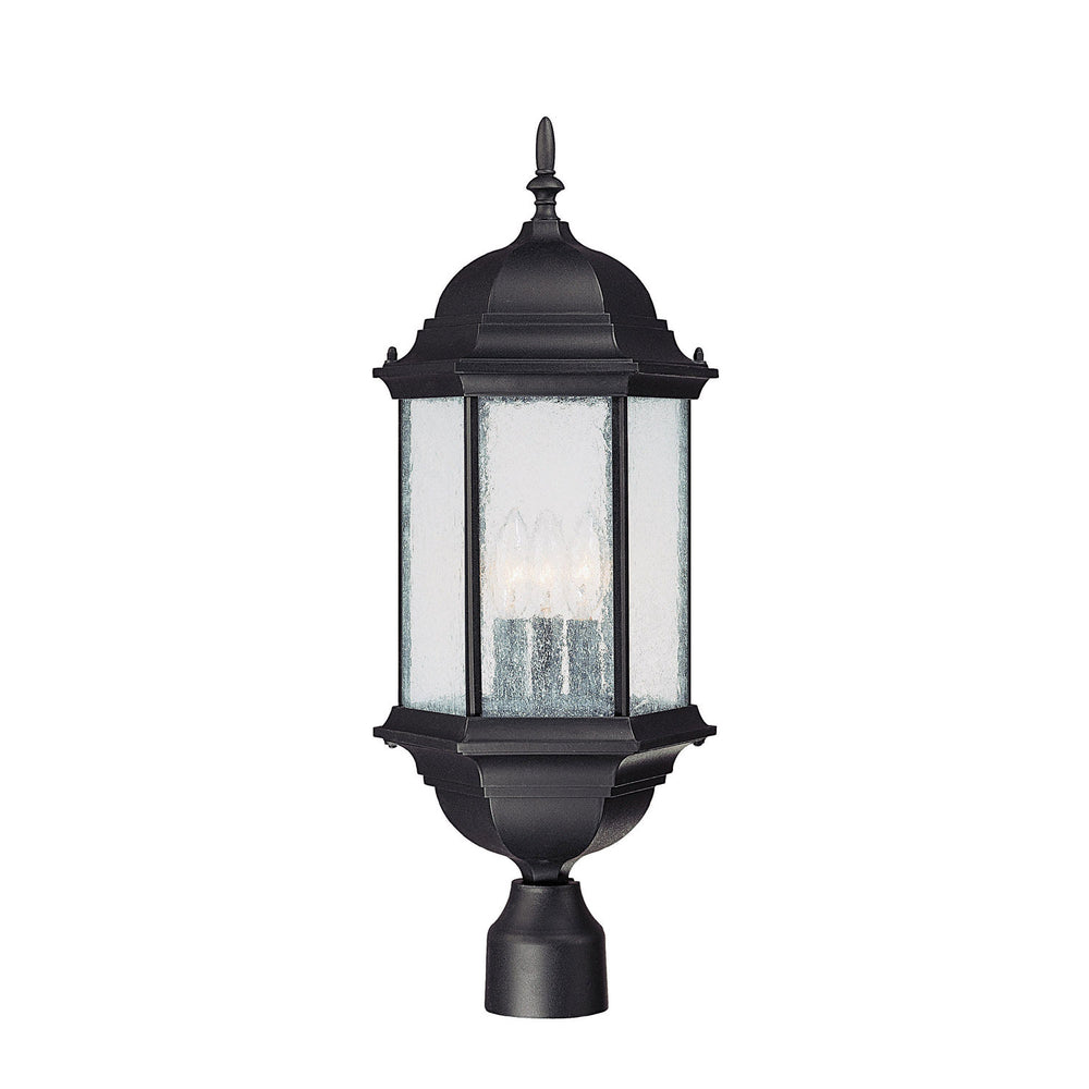 Capital Lighting - Three Light Outdoor Post Lantern - Main Street - Black- Union Lighting Luminaires Decor