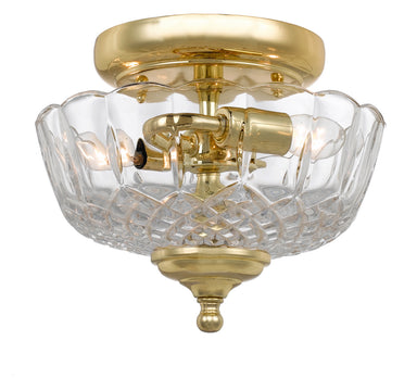 Crystorama - Two Light Semi Flush Mount - Ceiling Mount - Polished Brass- Union Lighting Luminaires Decor