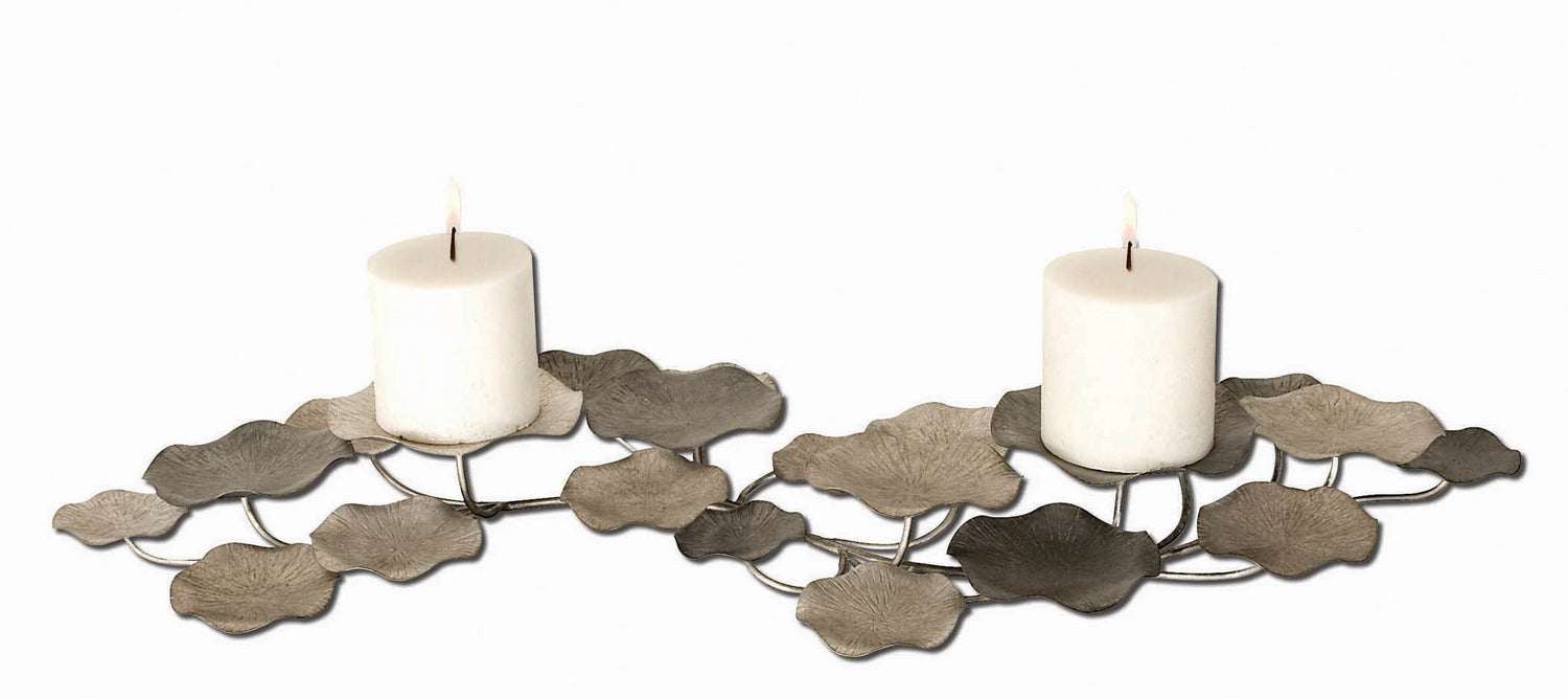 Uttermost - Candleholder - Lying Lotus - Champagne Silver And Pewter White- Union Lighting Luminaires Decor