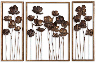 Uttermost - Wall Art - Metal Tulips - Antiqued Gold Leaf w/Charcoal Gray- Union Lighting Luminaires Decor