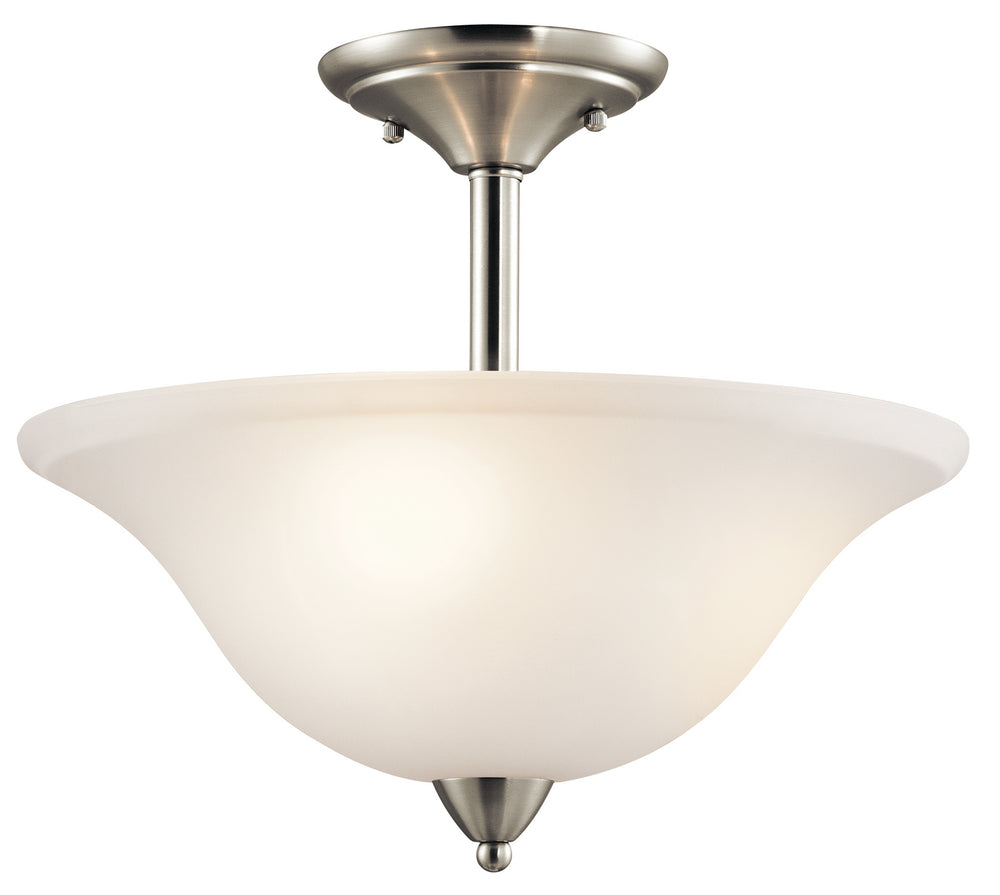 Kichler Canada - Three Light Semi Flush Mount - Nicholson - Brushed Nickel- Union Lighting Luminaires Decor