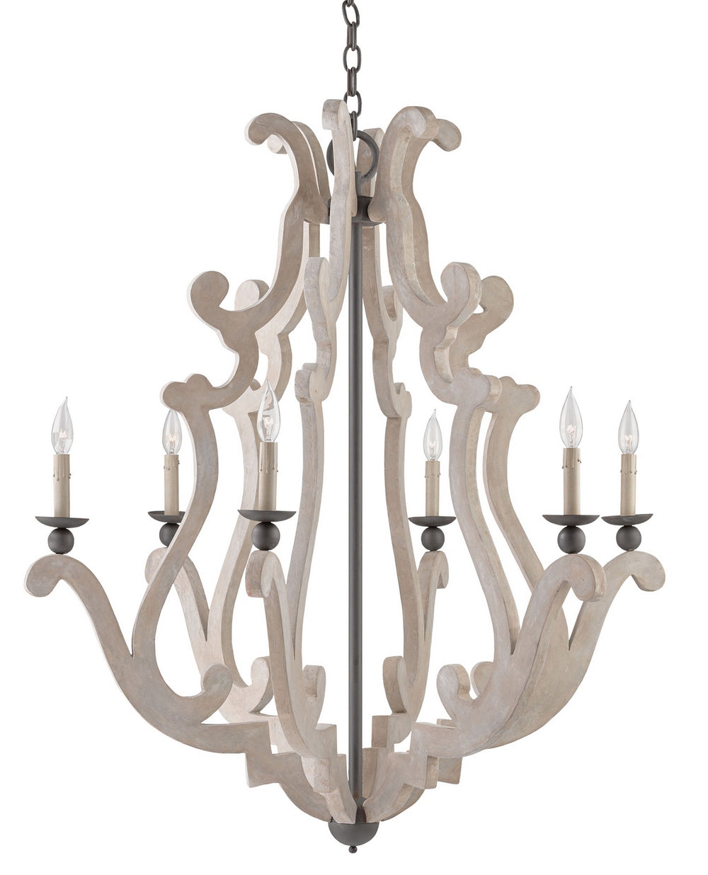 Currey and Company - Six Light Chandelier - Durand - Portland/Old Iron- Union Lighting Luminaires Decor