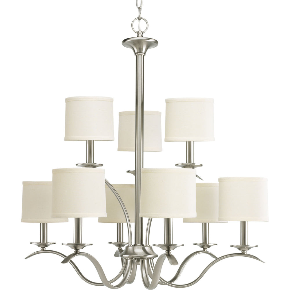 Progress Canada - Nine Light Chandelier - Inspire - Brushed Nickel- Union Lighting Luminaires Decor