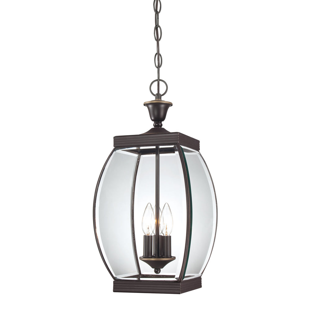 Quoizel - Three Light Outdoor Hanging Lantern - Oasis - Medici Bronze- Union Lighting Luminaires Decor