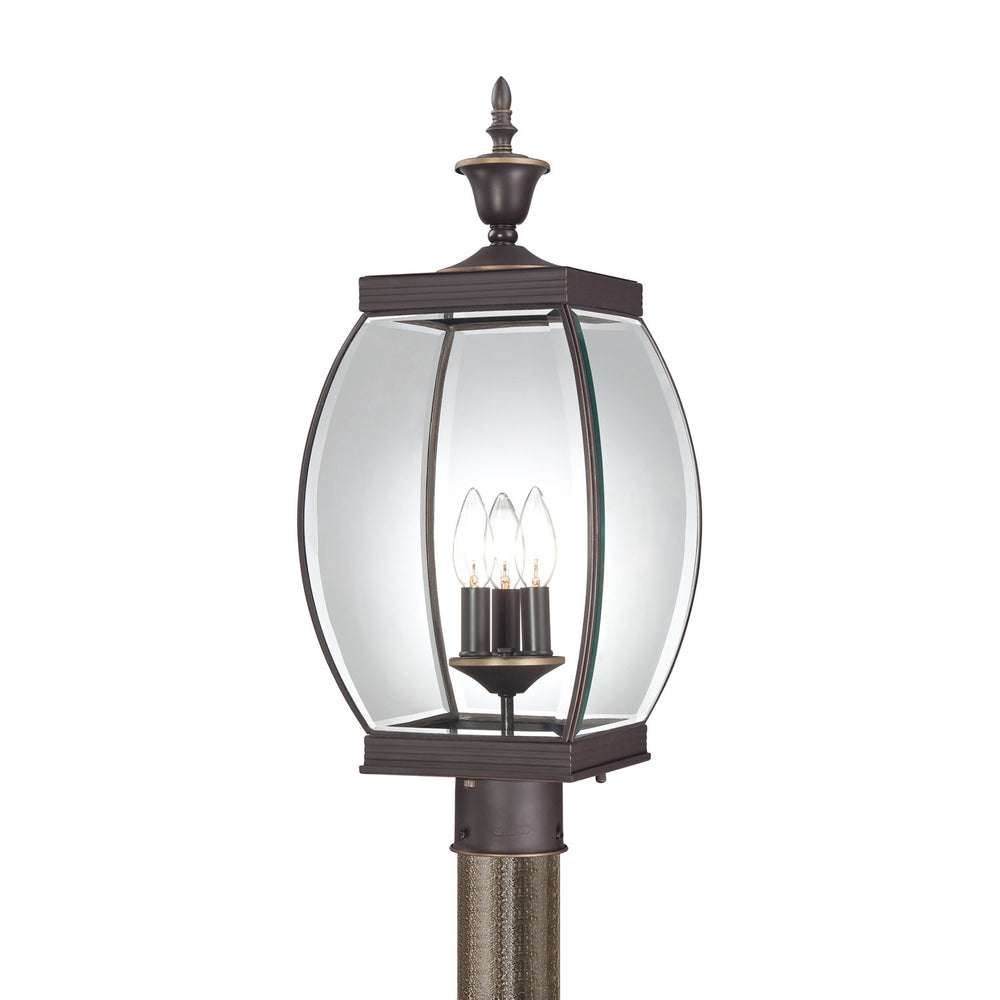 Quoizel - Three Light Outdoor Post Lantern - Oasis - Medici Bronze- Union Lighting Luminaires Decor