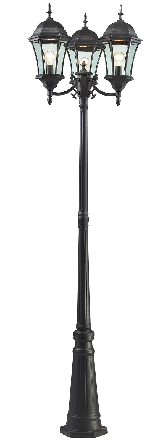 Z-Lite Canada - Three Light Outdoor Post Mounted Fixture - Wakefield - Black- Union Lighting Luminaires Decor