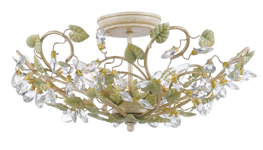 Crystorama - Five Light Semi Flush Mount - Josie - Champagne Green Tea- Union Lighting Luminaires Decor