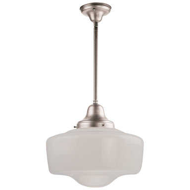 DVI Canada - One Light Pendant - Schoolhouse - Satin Nickel w/True Opal Glass- Union Lighting Luminaires Decor