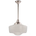 DVI Canada - One Light Pendant - Schoolhouse - Satin Nickel With True Opal Glass- Union Lighting Luminaires Decor