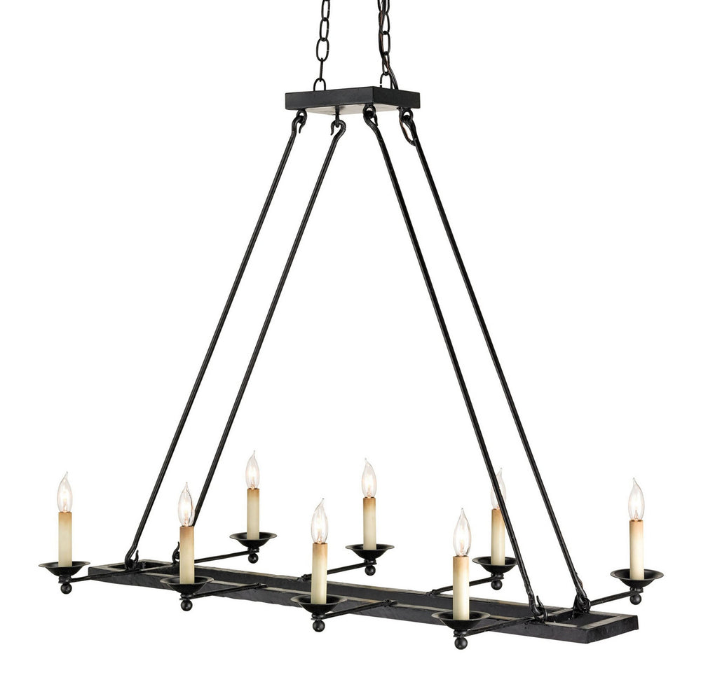 Currey and Company - Eight Light Chandelier - Houndslow - Satin Black- Union Lighting Luminaires Decor