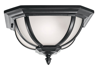 Kichler Canada - Two Light Outdoor Flush/Semi Flush Mount - Salisbury - Black- Union Lighting Luminaires Decor