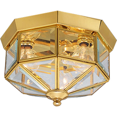 Progress Canada - Three Light Flush Mount - Beveled Glass - Polished Brass- Union Lighting Luminaires Decor
