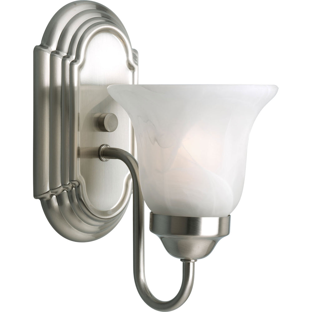 Progress Canada - One Light Bath Bracket - Alabaster Glass - Brushed Nickel- Union Lighting Luminaires Decor