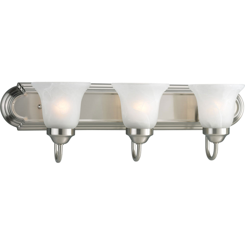 Progress Canada - Three Light Bath Bracket - Alabaster Glass - Brushed Nickel- Union Lighting Luminaires Decor