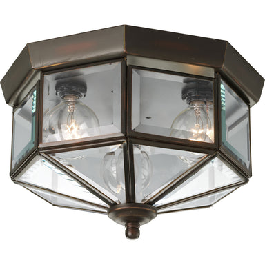 Progress Canada - Three Light Flush Mount - Beveled Glass - Antique Bronze- Union Lighting Luminaires Decor