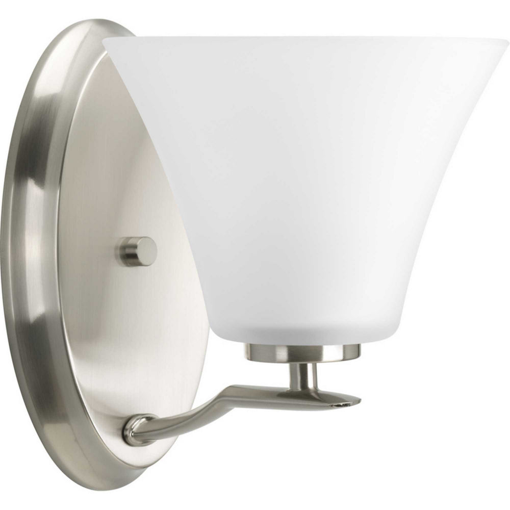 Progress Canada - One Light Bath Bracket - Bravo - Brushed Nickel- Union Lighting Luminaires Decor