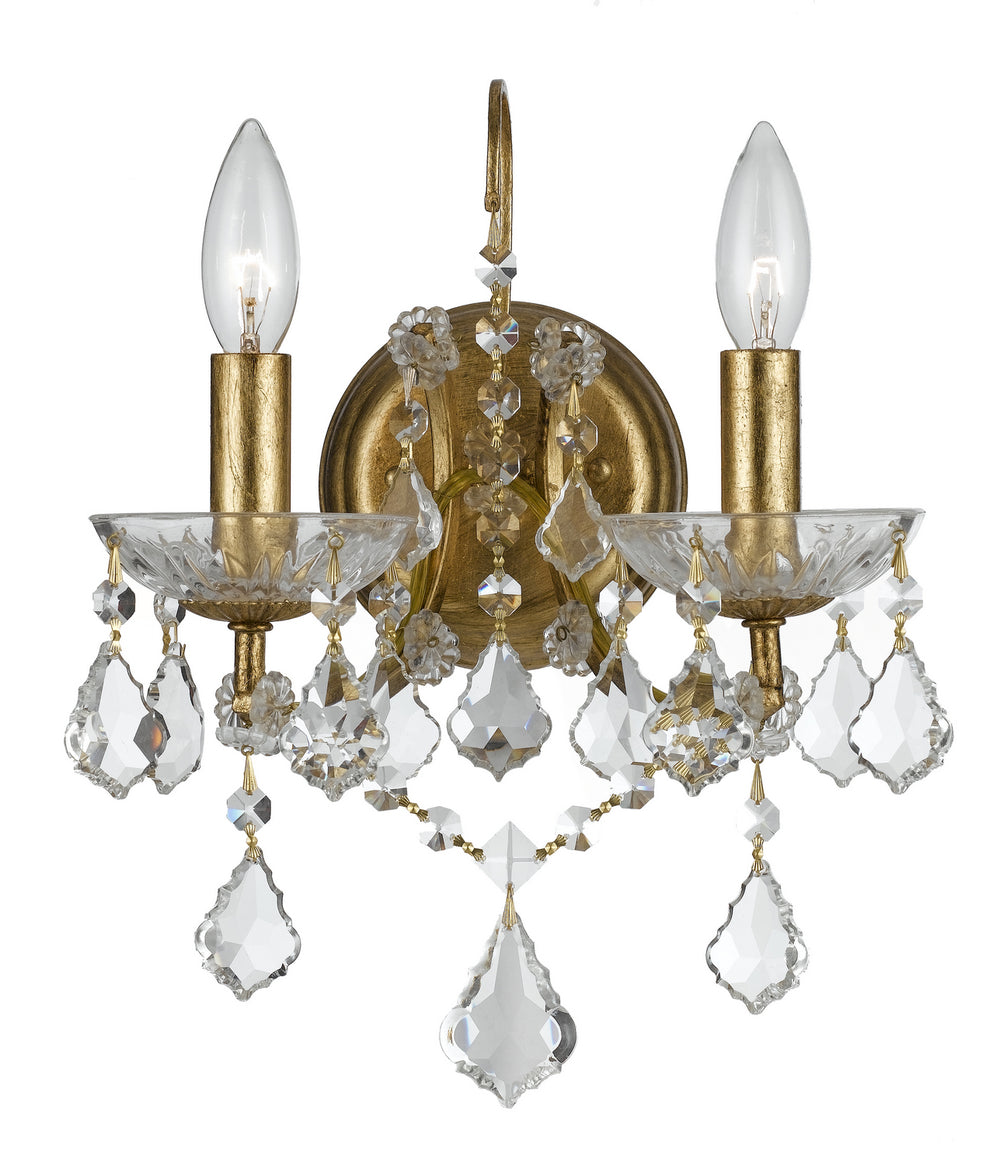 Crystorama - Two Light Wall Sconce - Filmore - Antique Gold- Union Lighting Luminaires Decor