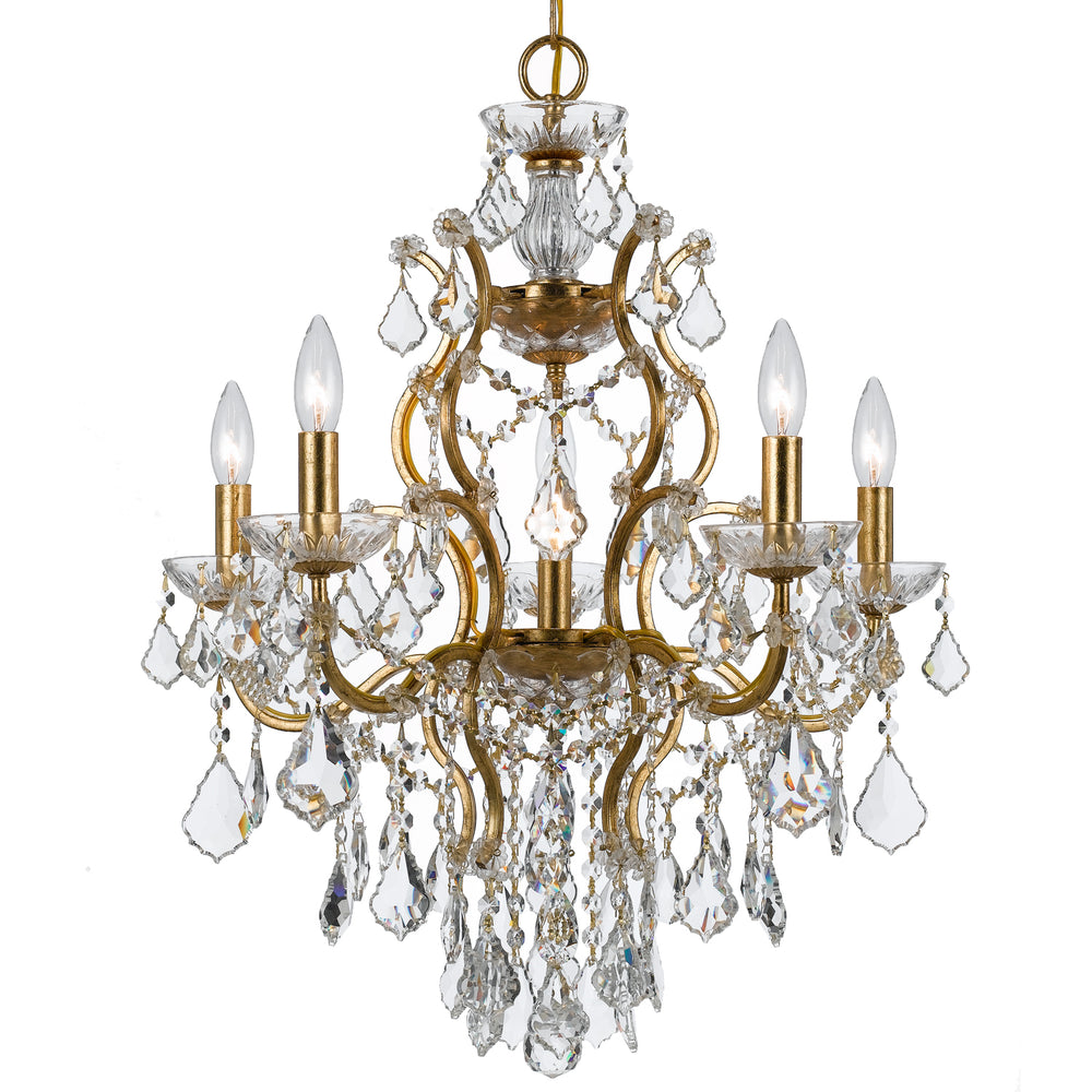 Crystorama - Six Light Chandelier - Filmore - Antique Gold- Union Lighting Luminaires Decor