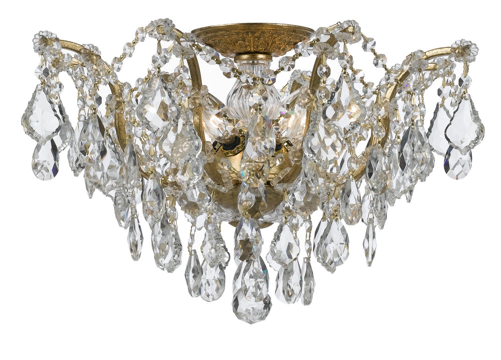 Crystorama - Five Light Flush Mount - Filmore - Antique Gold- Union Lighting Luminaires Decor
