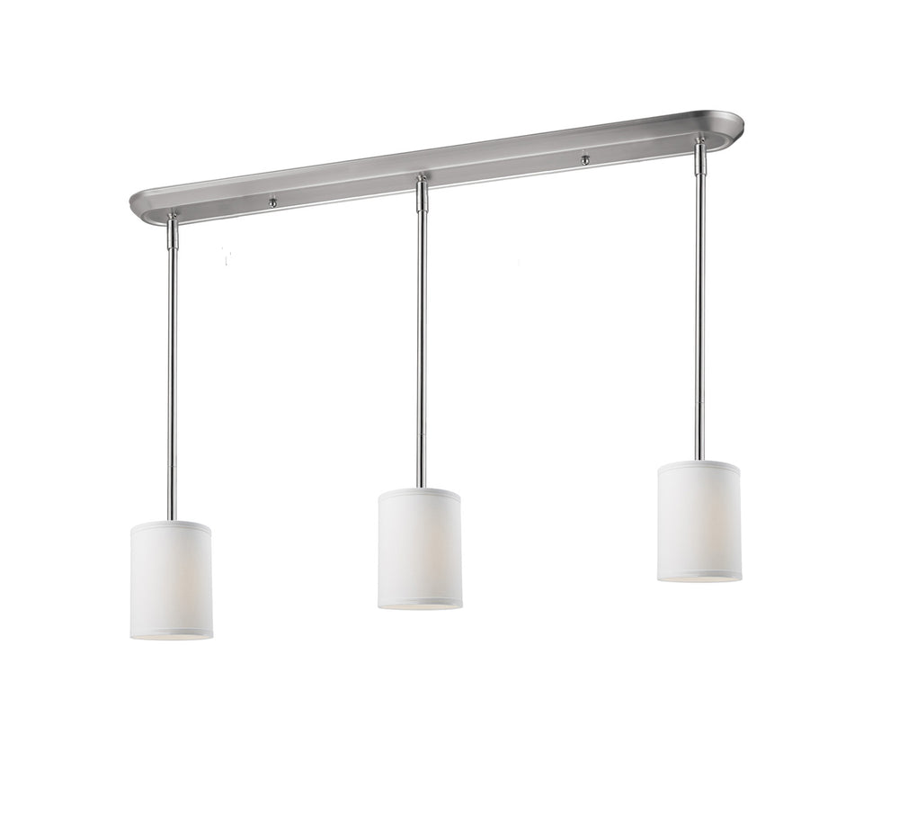 Z-Lite Canada - Three Light Linear Chandelier - Albion - Brushed Nickel- Union Lighting Luminaires Decor