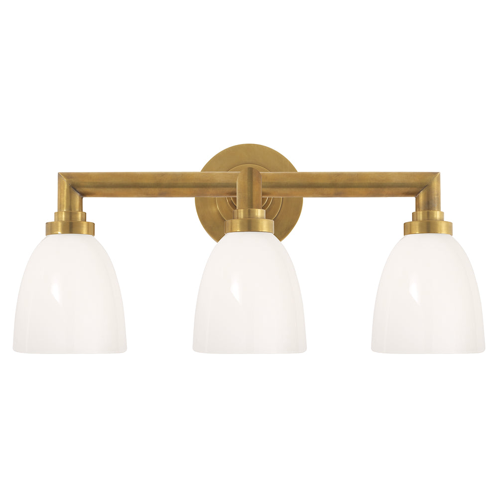 Visual Comfort Signature Canada - Three Light Bath Sconce - Wilton - Hand-Rubbed Antique Brass- Union Lighting Luminaires Decor